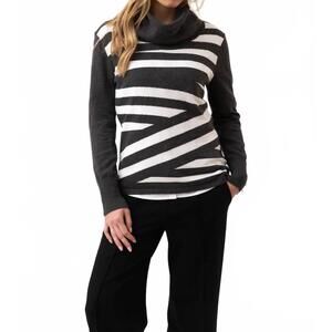 NEW MARBLE classic fit cowl neck sweater in charcoal